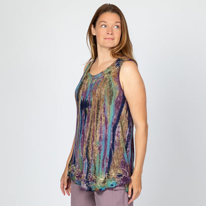Tie-Dye Sleeveless Jewel Tunic