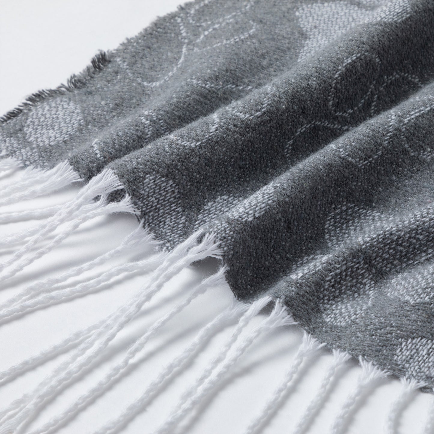 Paw Print Cotton Blend Throw Blanket with Fringe - 70” x 56”