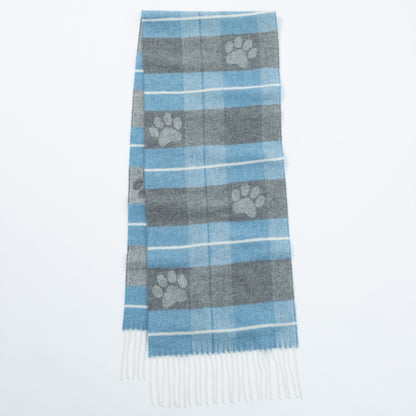 Ukrainian Merino Wool & Cashmere Paw Plaid Scarf