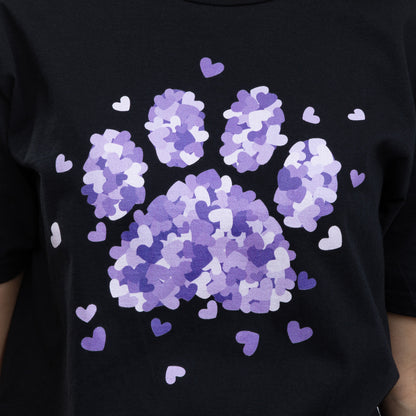 Purple Paw Print of Hearts T-Shirt