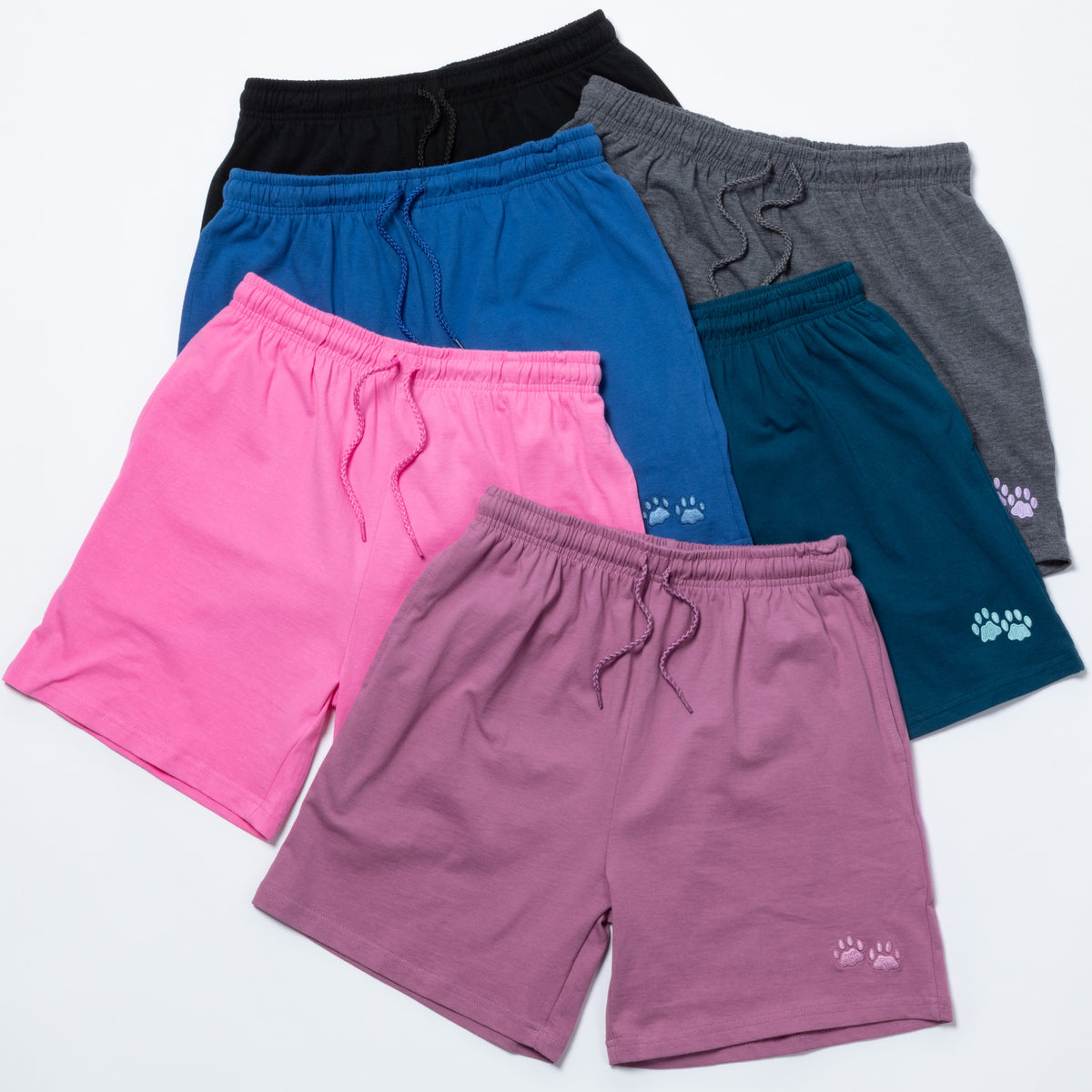 Mn Mask Order Sign Women's Paw Print Drawstring Shorts | 100% Cotton | The Animal Rescue Site