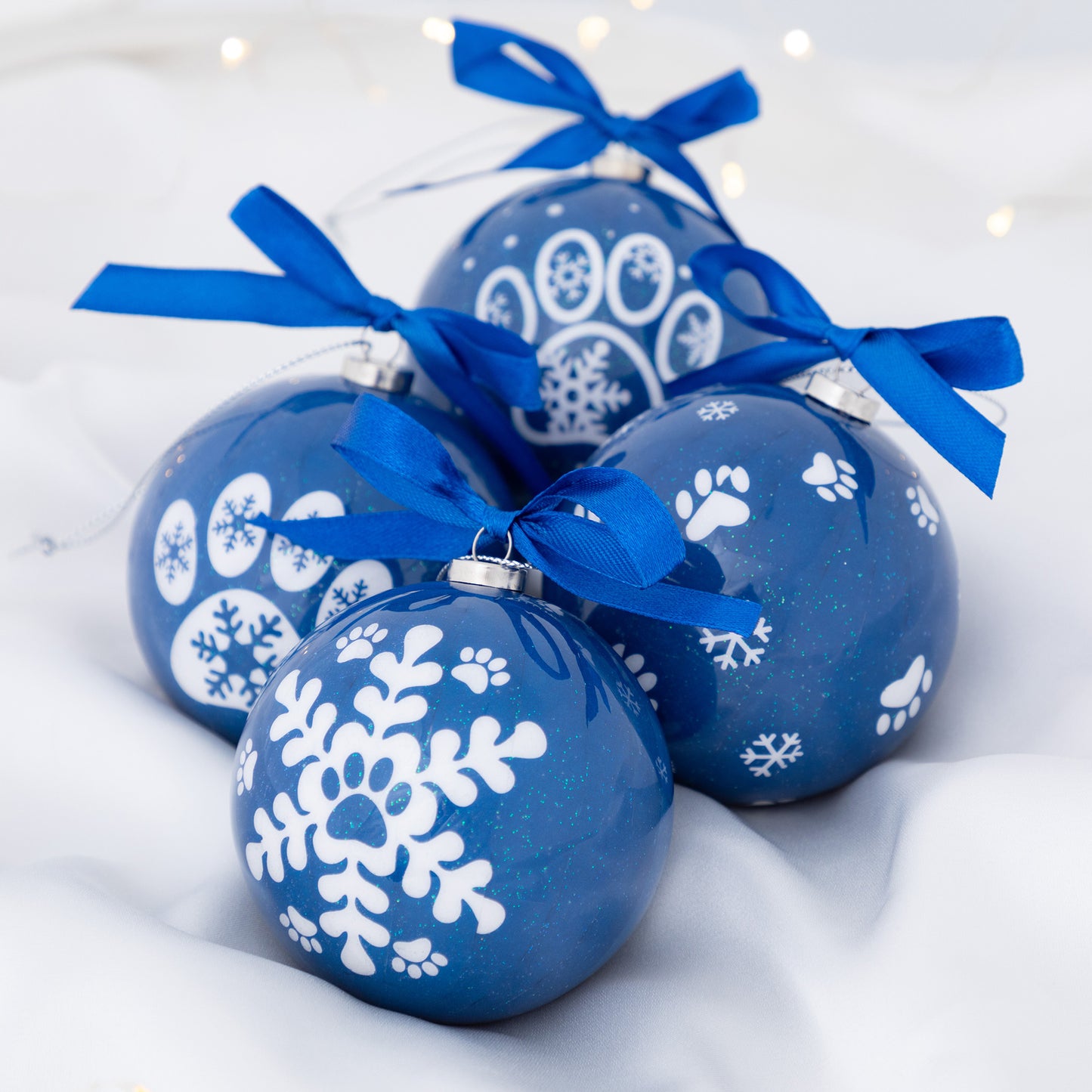 Sparkling Festive Paws Ornaments - Set of 4