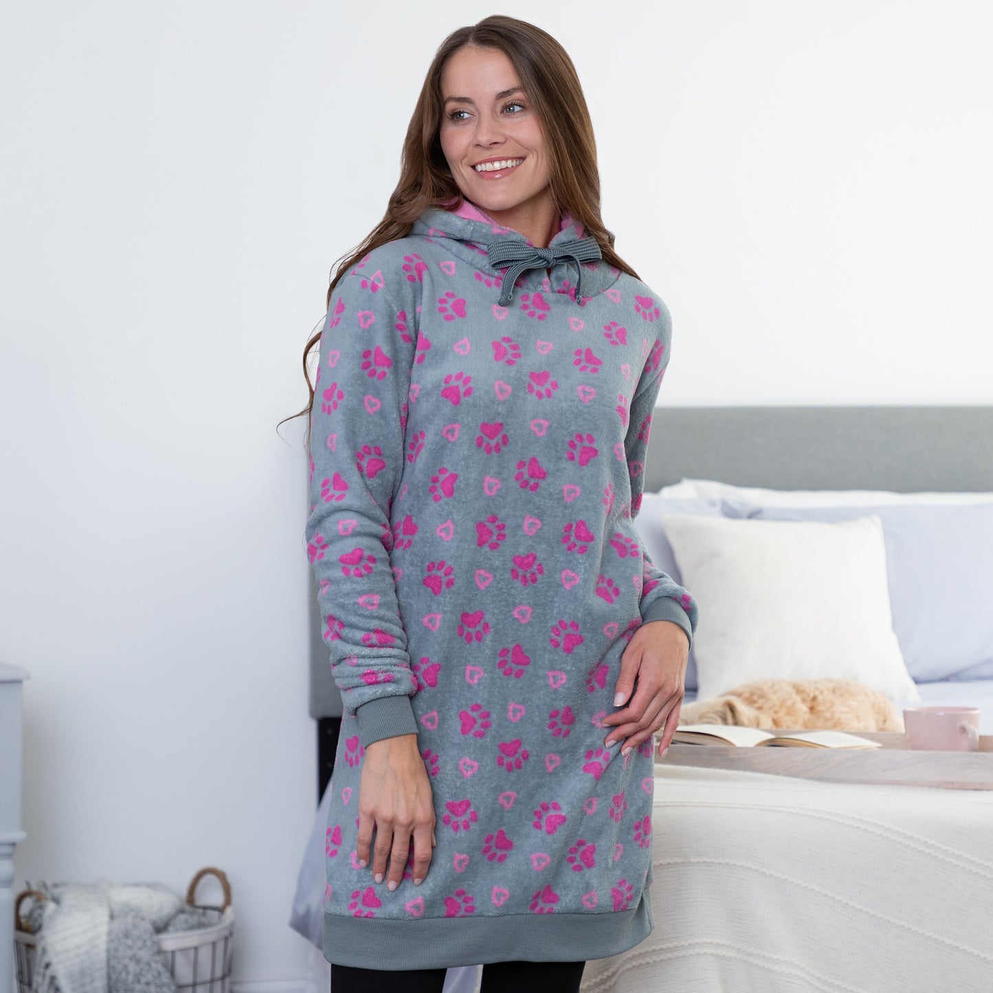 Super Cozy&trade; Paw & Heart Hooded Nightgown