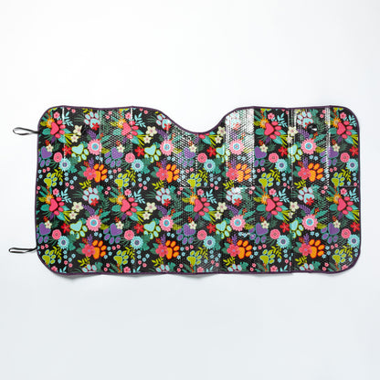 Paw Print Foldable Windshield Sun Shade - 3 Piece Set