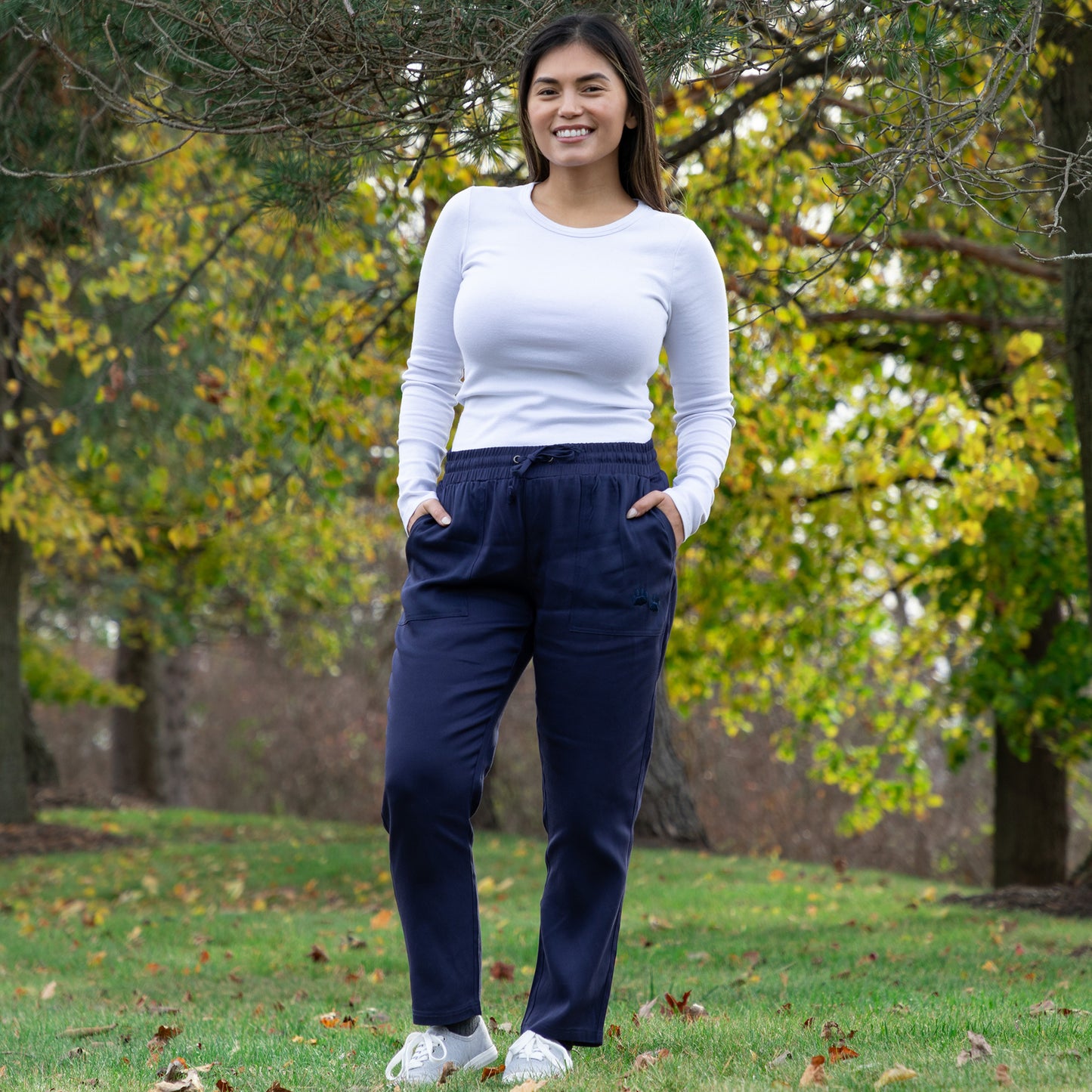 Paw Print Lightweight Ankle Pants