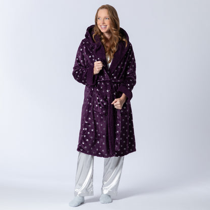 Regal Silver Paws Hooded Robe