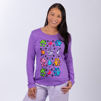 Paw Splatter Long Sleeve Tee