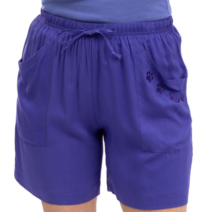 Climbing Paw Print Embroidered Shorts