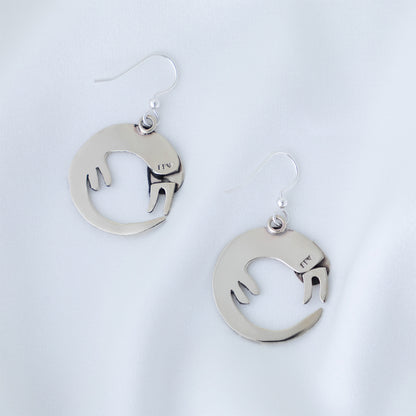 Curled Up Cat Earrings