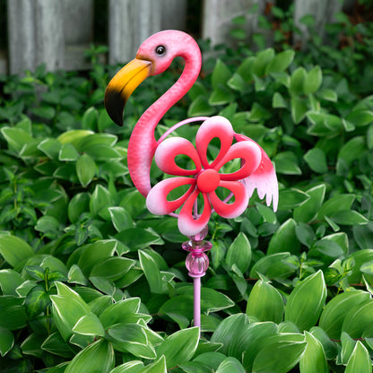 Pretty in Pink Spinning Flamingo Garden Stake