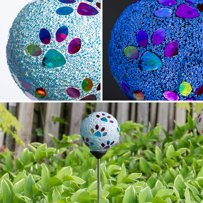 Multicolor Paws Beaded Solar Garden Stake