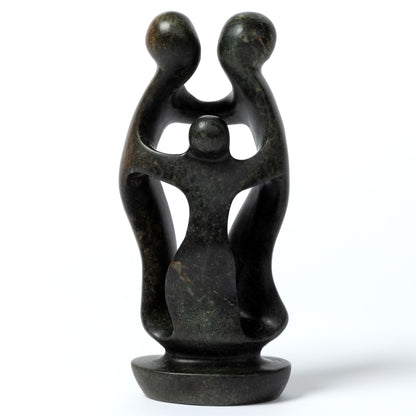 Hand-Carved Serpentine Stone Family Figurine