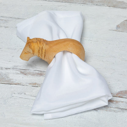 Wildlife Olive Wood Napkin Ring - Set of 4