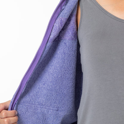 Paw Print Applique Acid Wash Zip Hoodie