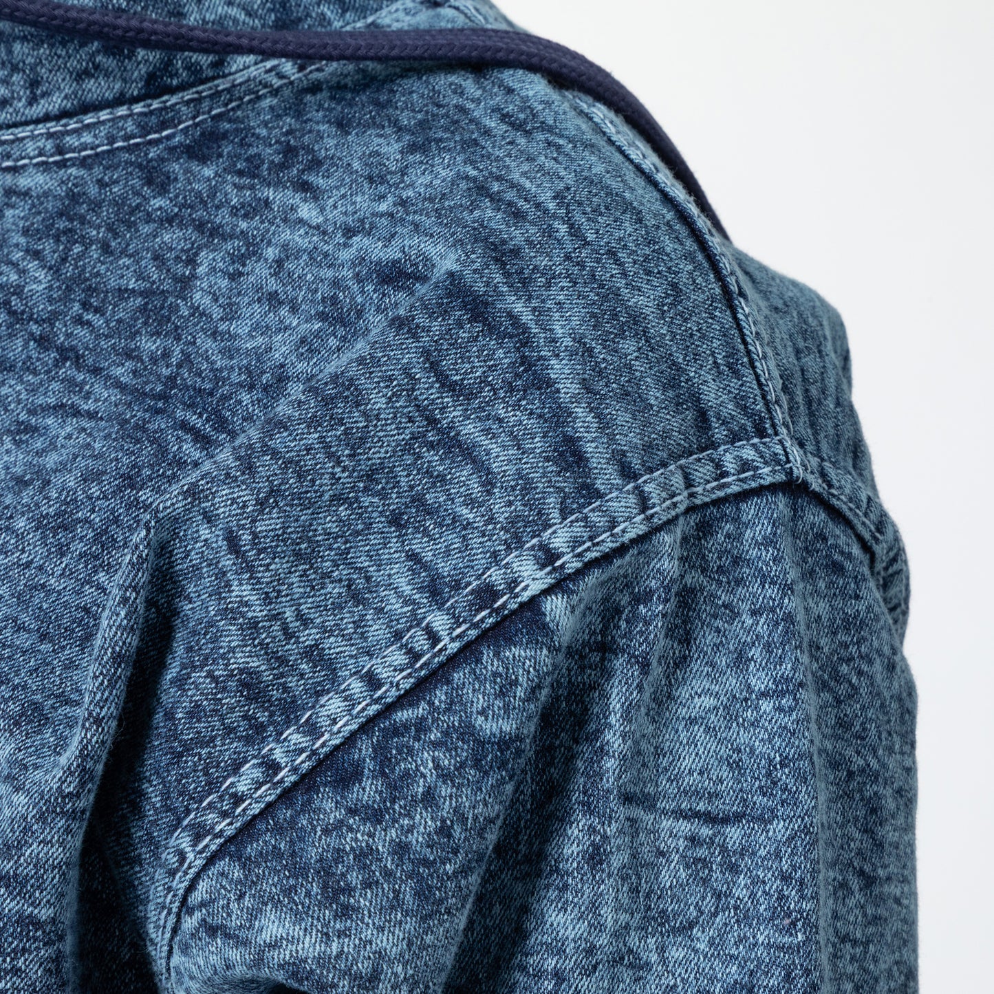 Paw Print Stretch Denim Full Zip Hoodie