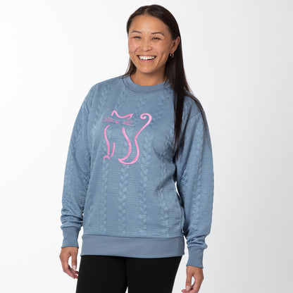 Pet Love Cable Jacquard Crewneck