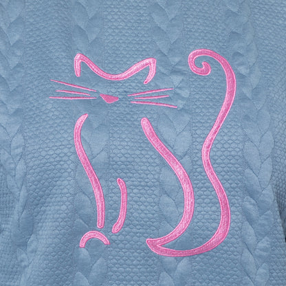 Pet Love Cable Jacquard Crewneck