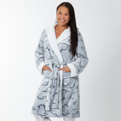 Pet Love Hooded Plush Fleece Robe