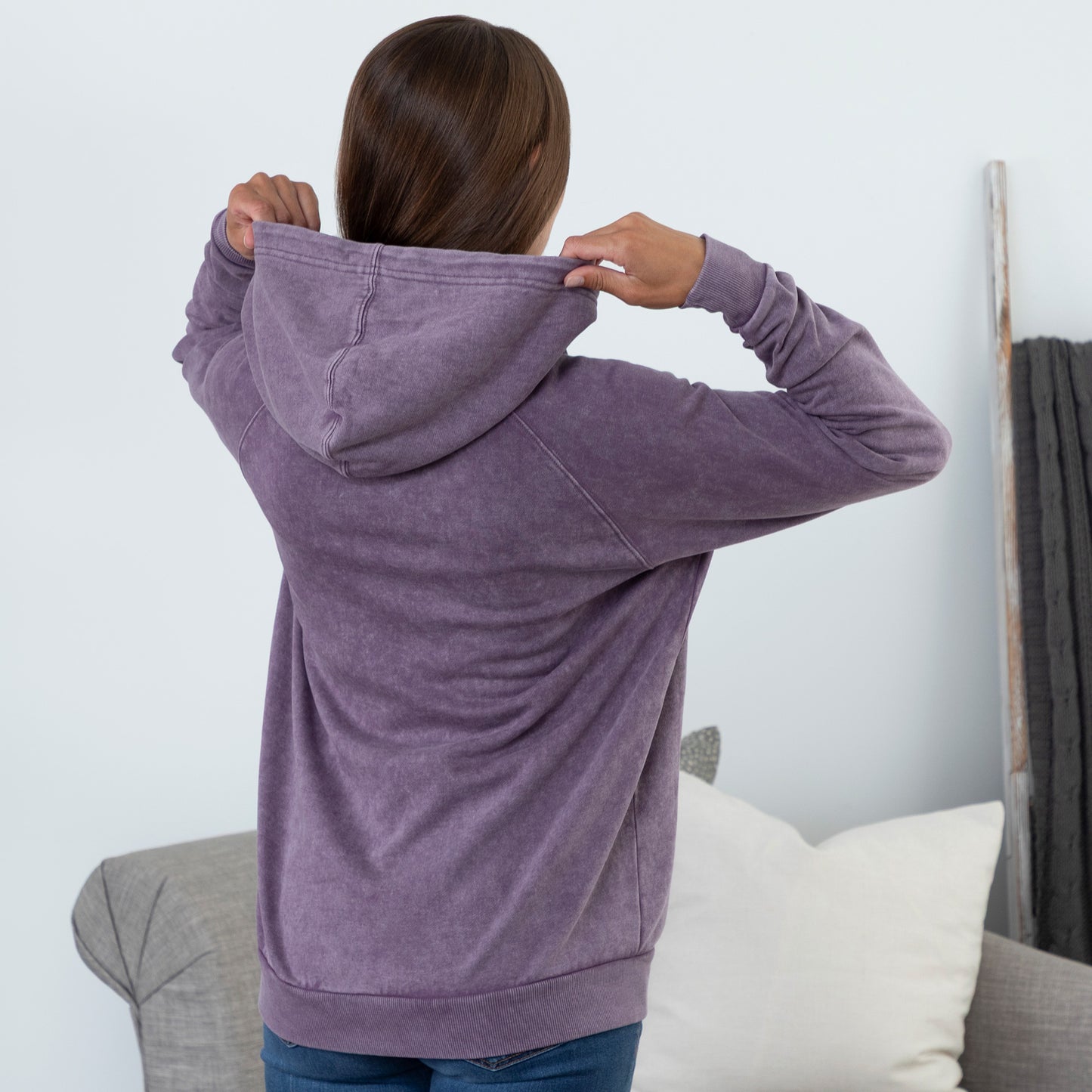 Pet & Moon Mineral Wash Zip Hoodie