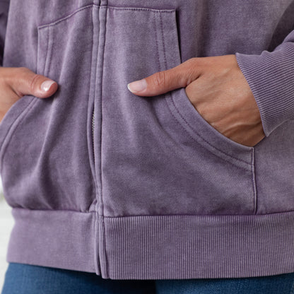 Pet & Moon Mineral Wash Zip Hoodie