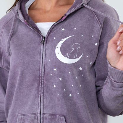 Pet & Moon Mineral Wash Zip Hoodie