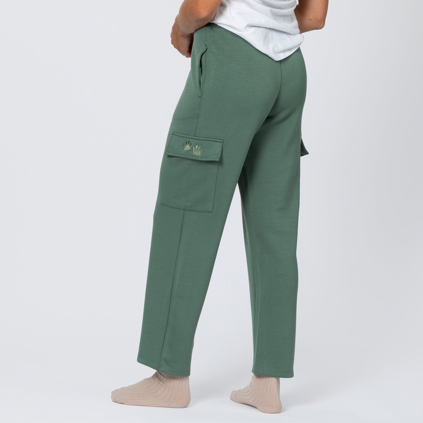 Paw Print Casual Stretch Cargo Pants