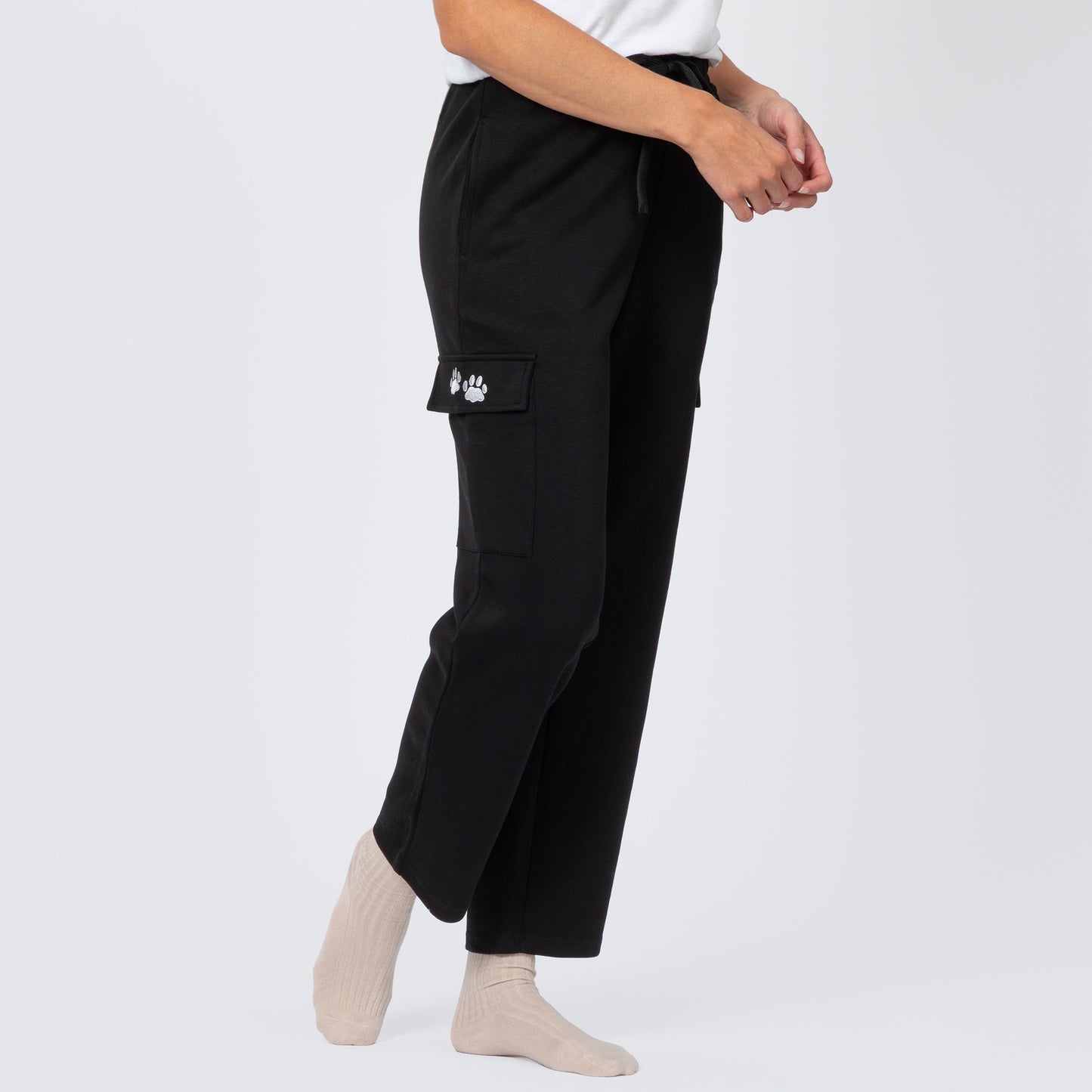 Paw Print Casual Stretch Cargo Pants