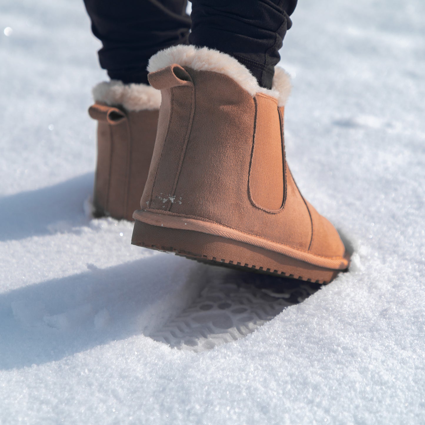 Paw Print Faux Suede Chelsea Boots