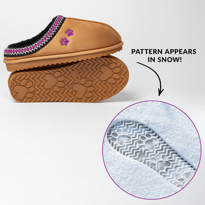 Paw Print Embroidered Indoor/Outdoor Slide-in Slipper Shoes
