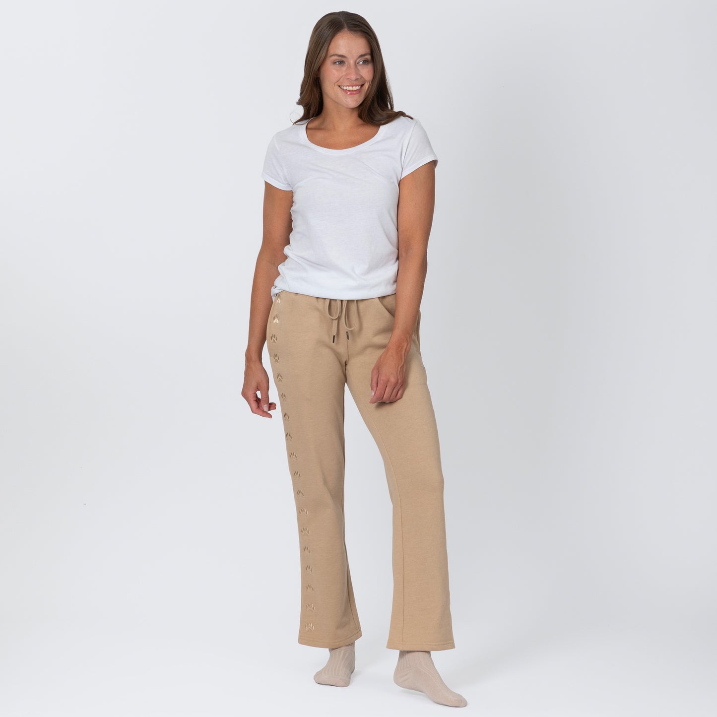 Path of Paws Embroidered Straight Leg Sweatpants