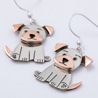 Cat & Dog Mixed Metal Earrings | Handmade, Fair Trade