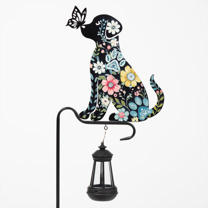 Floral Pet Silhouette Solar Light Garden Stake