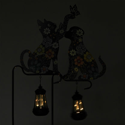 Floral Pet Silhouette Solar Light Garden Stake