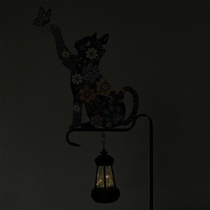 Floral Pet Silhouette Solar Light Garden Stake