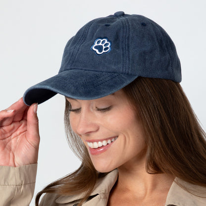 Paws Print Distressed Vintage Cotton Baseball Cap