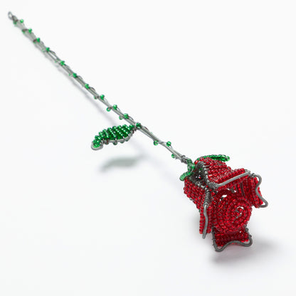 Hand-Beaded Rose Decoration