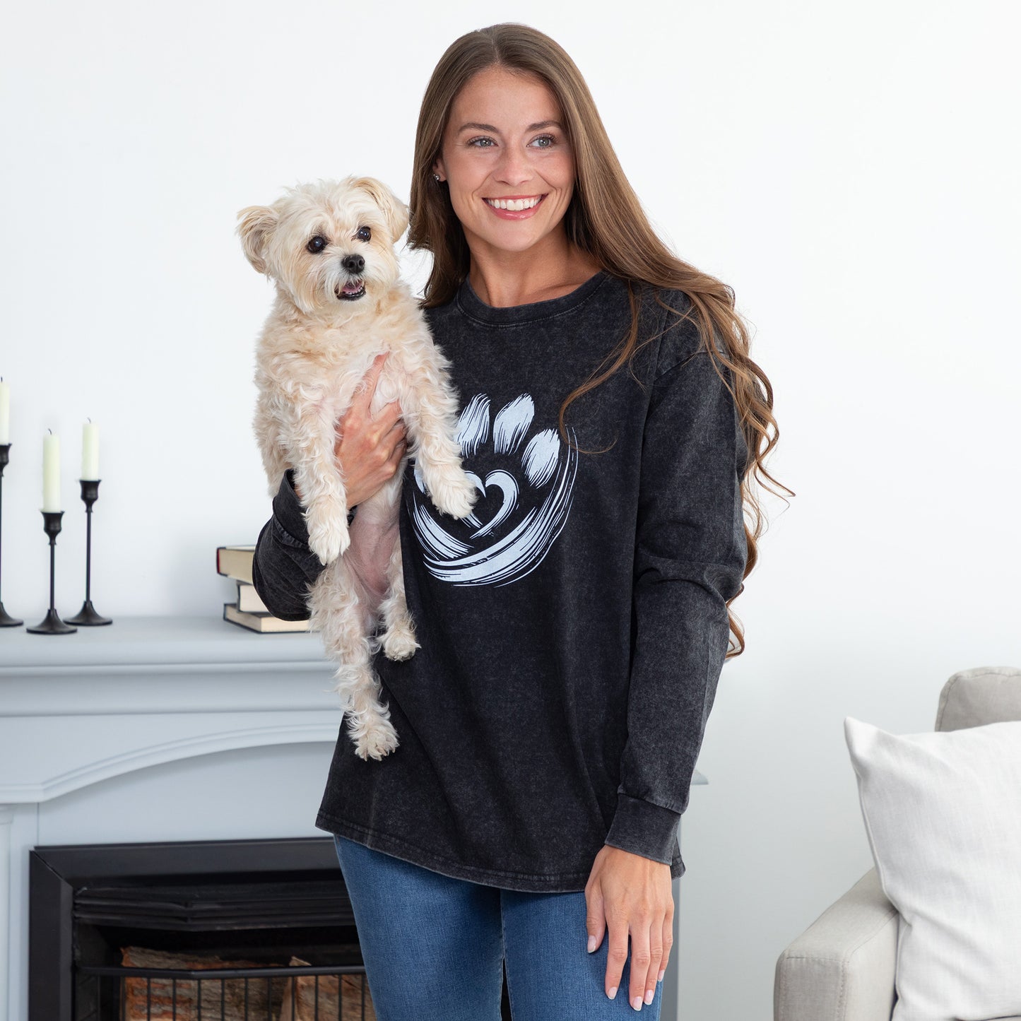 Paw of Love Mineral Wash Long Sleeve Tee