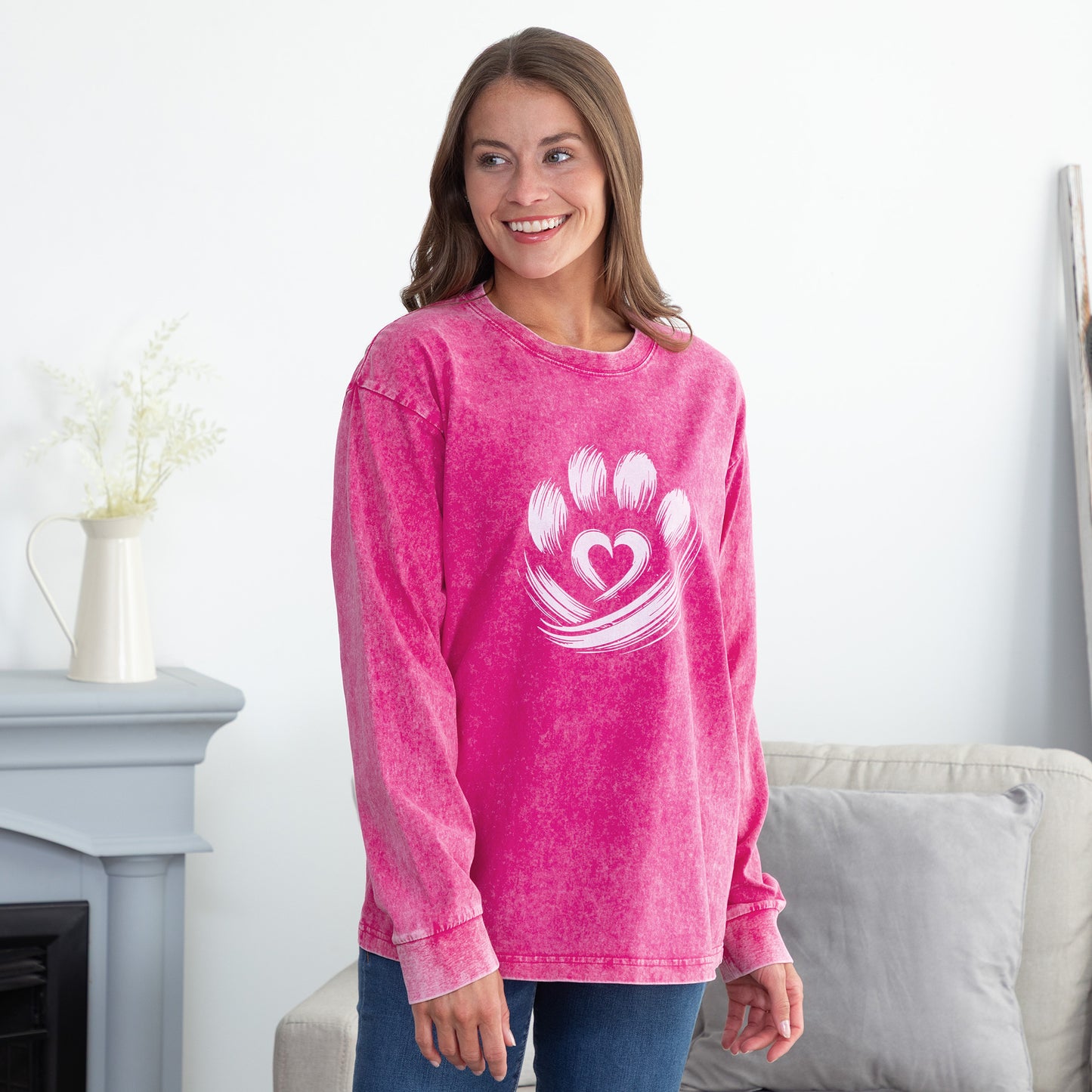 Paw of Love Mineral Wash Long Sleeve Tee