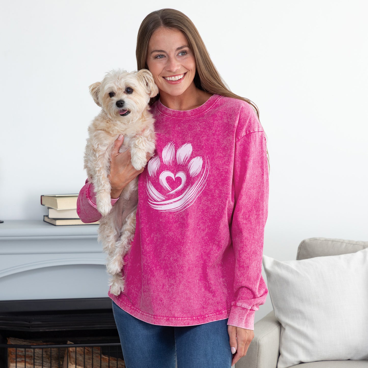 Paw of Love Mineral Wash Long Sleeve Tee