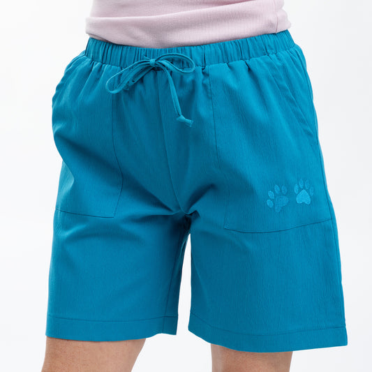 Paw Print Lightweight Long Shorts with Pockets - 7.5-inch Inseam