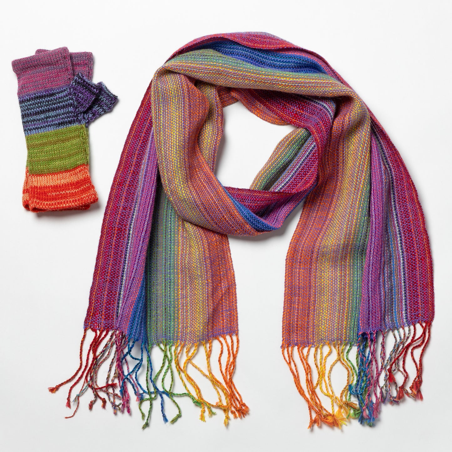 Alpaca Fingerless Mittens & Scarf Set | Fair Trade, 100% Alpaca Fiber