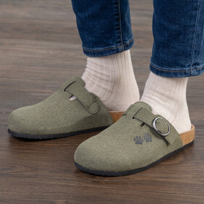 Paw Print Faux Suede Indoor/Outdoor Slide Clogs
