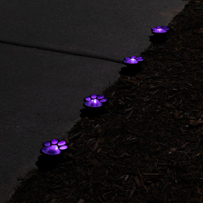 Paw Print Solar Wireless Ground Lights - Set of 4