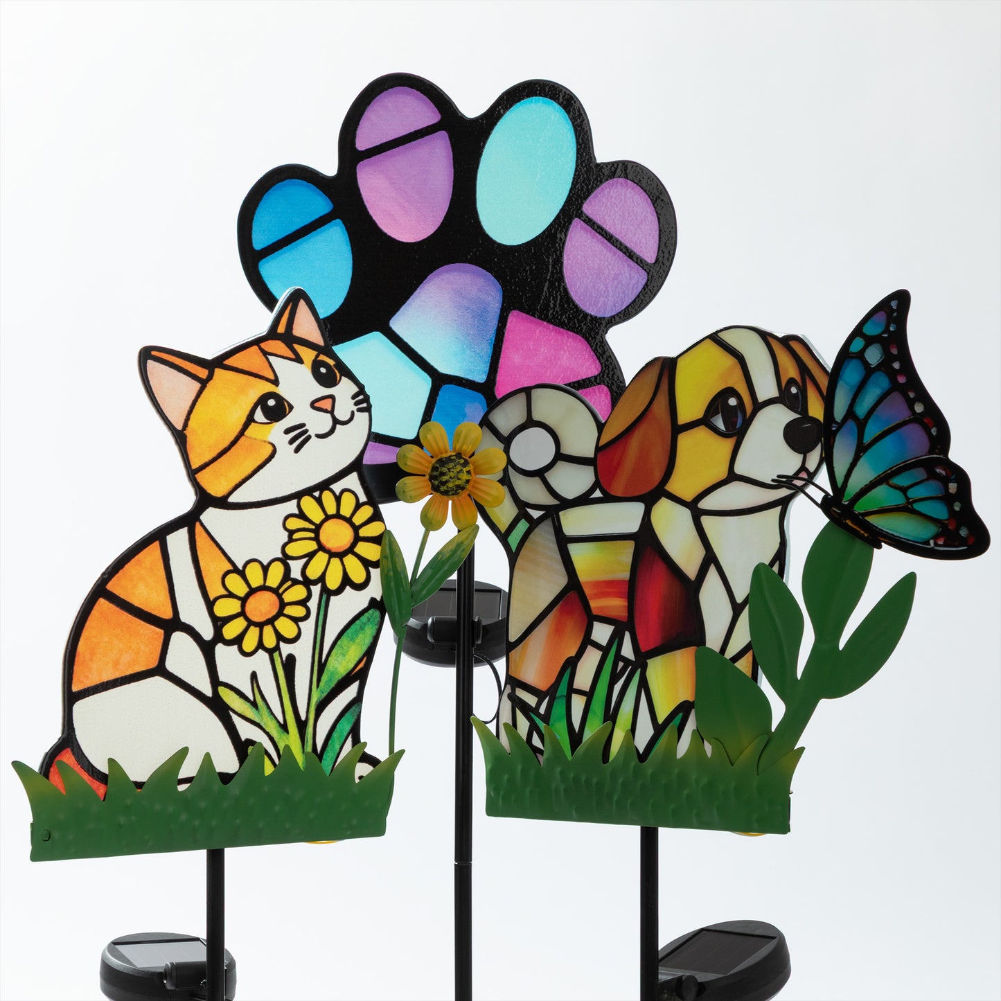 Pets & Angels Colorful Mosaic Solar Garden Stake Light