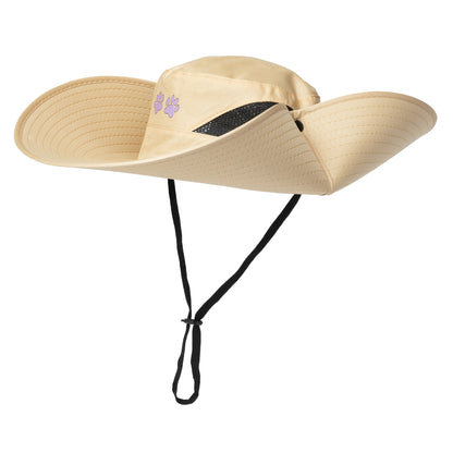 Adjustable UPF 50+ Wide Brim Paw Print Sun Hat