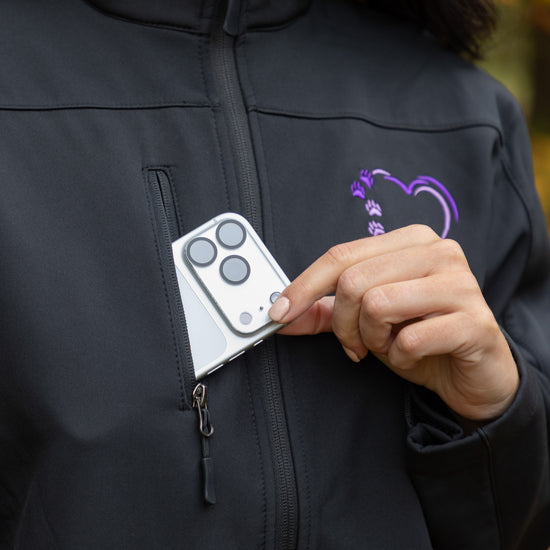 Paw Print Heart Soft Shell Jacket | 3 Zip Pockets | The Animal Rescue Site
