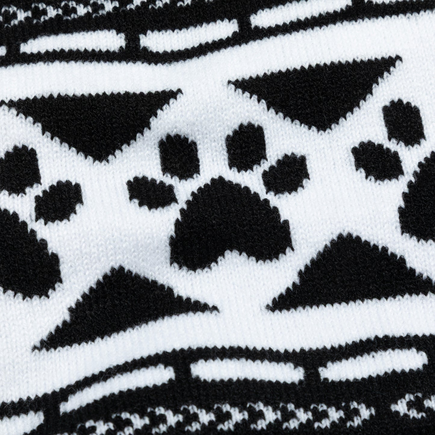 Close-up of a black and white patterned fabric