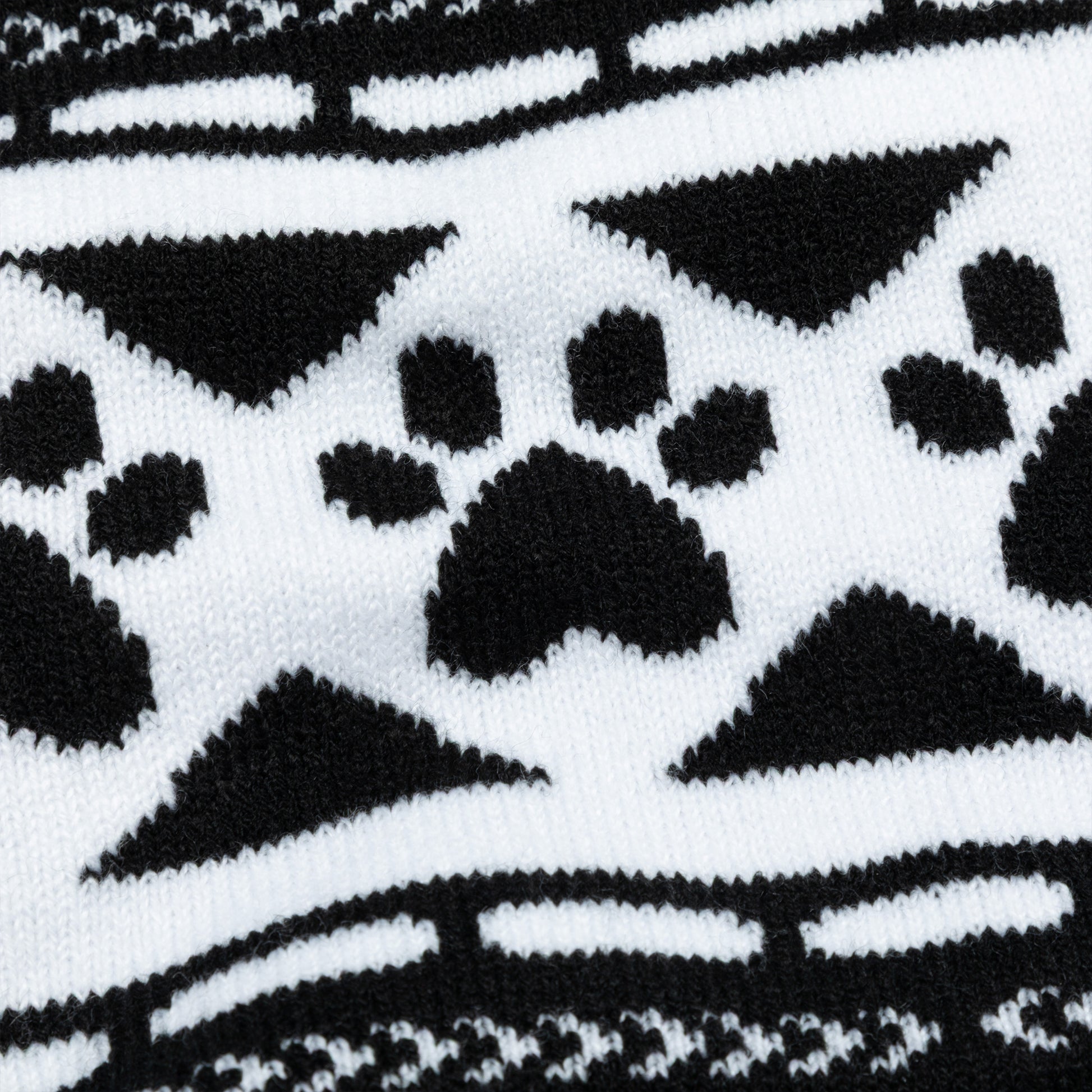 Close-up of a black and white patterned fabric