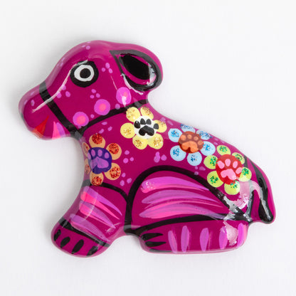 Hand-Painted Ceramic Dog Magnet
