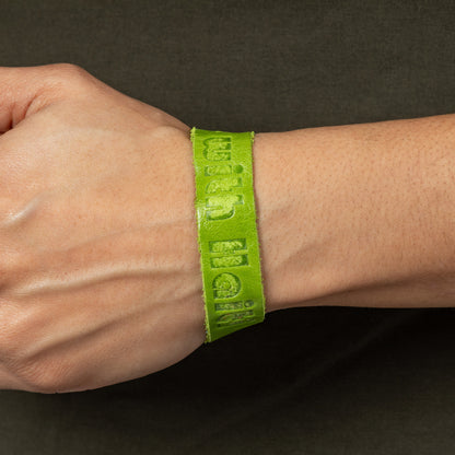 Recycled Leather Stand With Haiti Bracelet